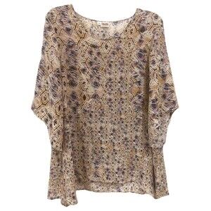 Tianello By Steve Barraza Garment Dyed 100% Silk Natalie Tunic Blouse Small Boho